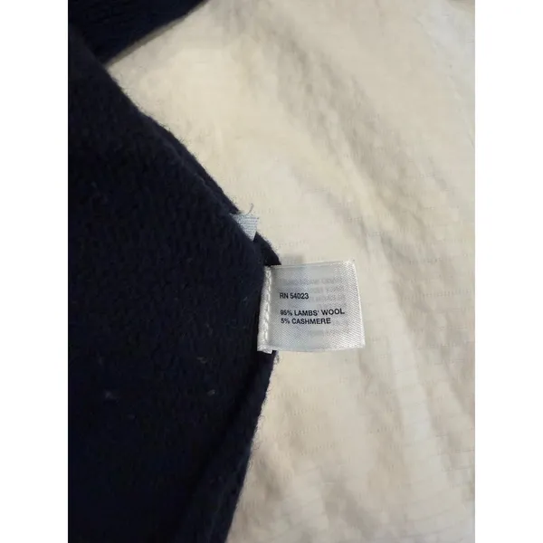 Gap Poncho Sweater Womens M/L Navy Blue Knit Lambswool Cowl Neck Winter Pockets - Image 8