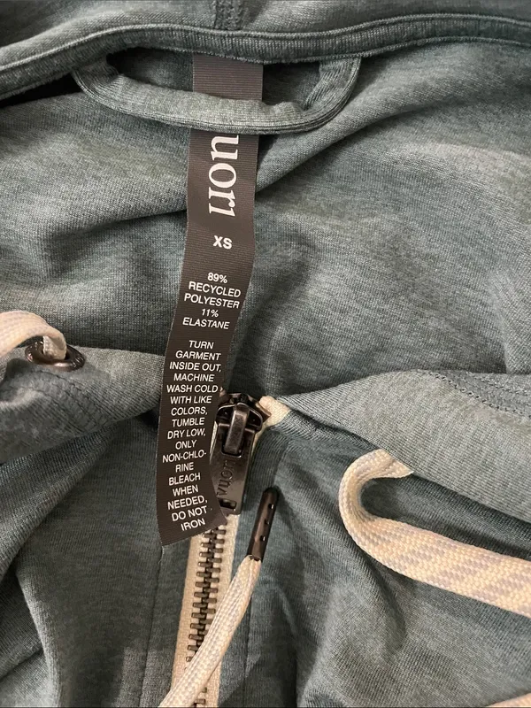 Vuori NWOT Halo Performance Hoodie Heather Blue Green Full-Zip sweatshirt XS - Image 8