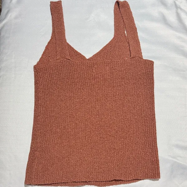 Blu Pepper Rust Knit V-Neck Tank Top - Image 3