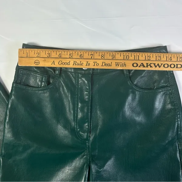 Aritzia Wilfred The Melina Faux Leather Pants in Aventurine Green Women's Size 6 - Image 5