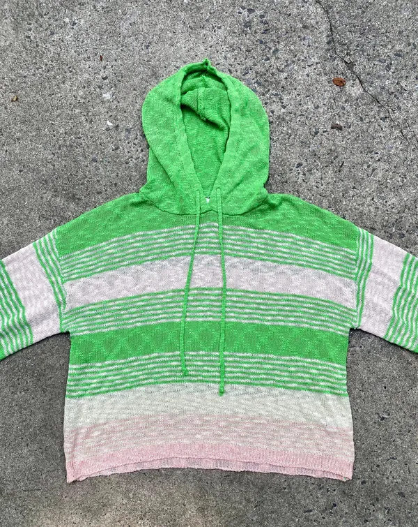 Boutique Hooded Sweater Green Size M - Image 2