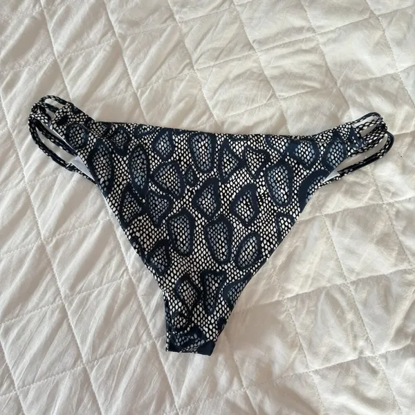 Blue‎ White Womens Snake Print Swimsuit Bikini Bottom Summer Beach Resortwear - Image 4