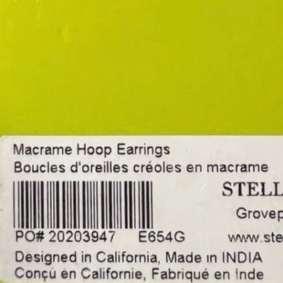 Coral and Gold Macrame Hoop Earrings by Stella & Dot - NIB - Image 3
