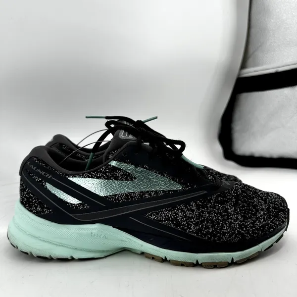 Brooks Launch 4 Road-Running Shoes DNA Sneakers Mesh Lace Up Gray Mint 8.5 - Image 3