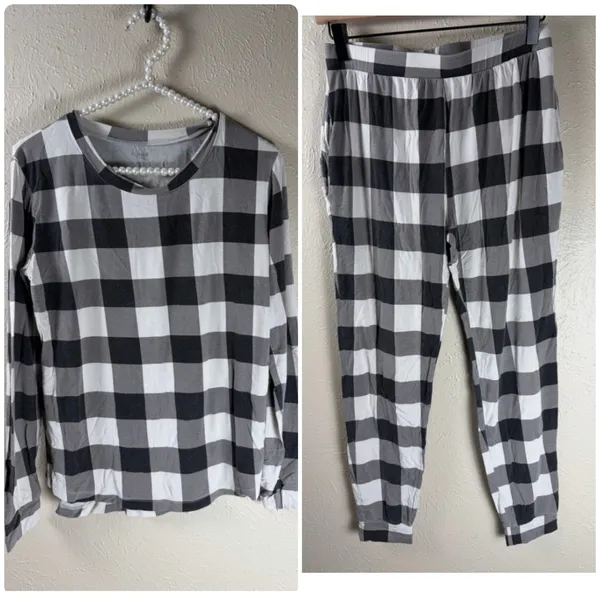 Kyte Baby Women’s Bamboo Pajama Set Size Small Matching Top Pants Plaid Gingham - Image 2