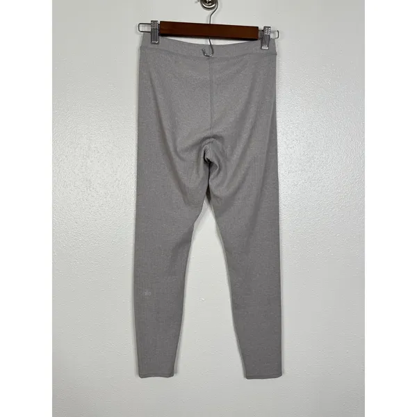 Alo Yoga Womens Ribbed Leggings Heather Gray High Waisted Athleisure Size S - Image 2