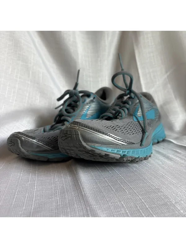 Brooks Ghost 10 Womens Size 7 B Grey Teal Running Shoes Sneakers 1202461B03 - Image 3