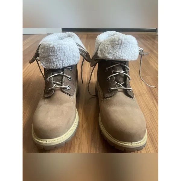 Timberland Authentics Waterproof Roll-Top Boots Brown Nubuck Women's Size 8 - Image 11