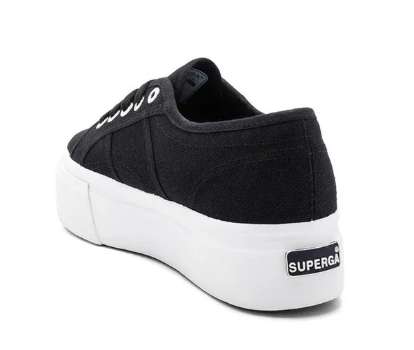 Superga 2790 Platform Low Top Black & White Sneakers - Image 5