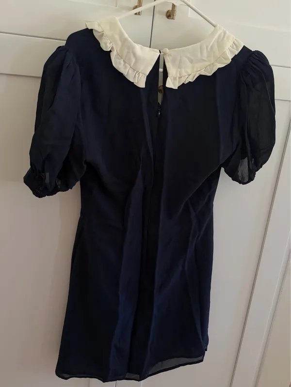 Reformation Navy Mini Dress Blue Size 6 - Image 3