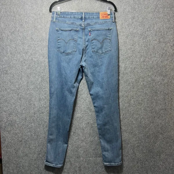 Levi's 721 High Rise Skinny‎ Jeans 32 Distressed Denim Blue Light Wash - Image 7