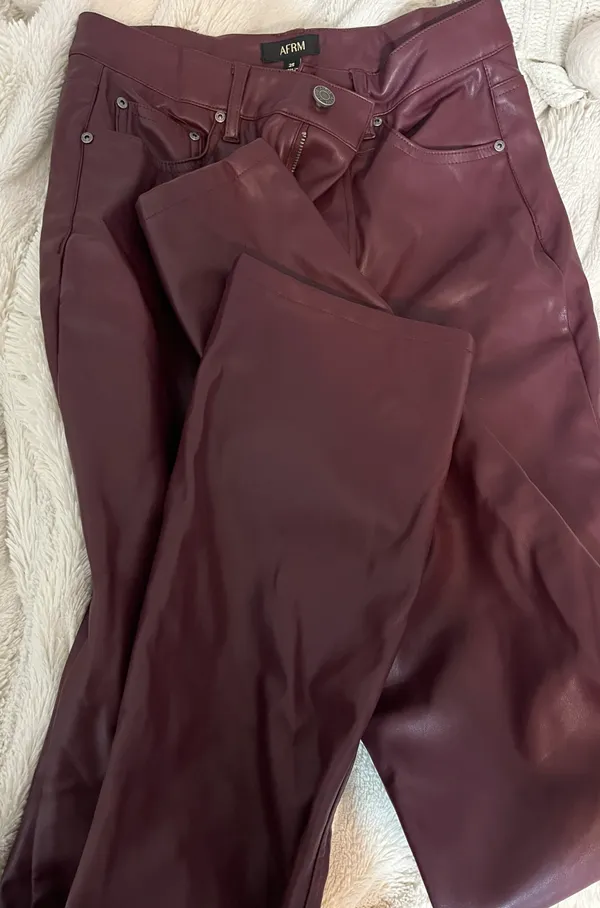Revolve AFRM Heston Vegan Leather Straight Leg Pants - Image 6