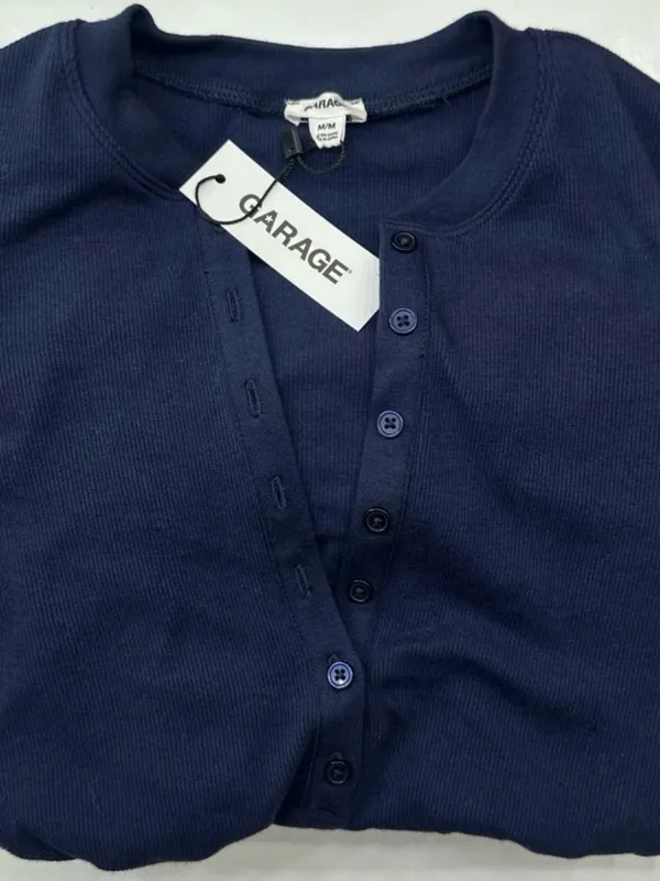 Garage Navy Blue Button Up Long Sleeve (Ready To ship) - Image 2