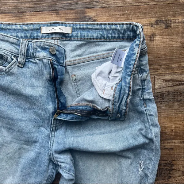 Willow + Root Womens Blue Light Wash Mom Fit Distressed Ripped Denim Jeans Sz 30 - Image 6