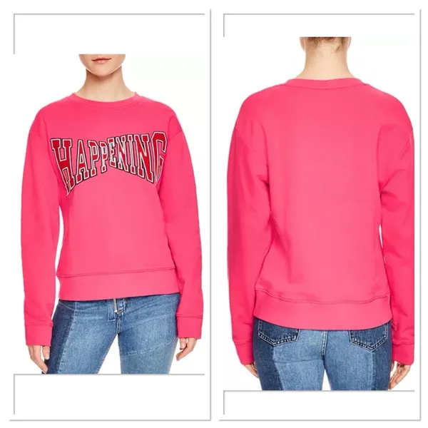 Sandro Paris Randa Happening Graphic Sweatshirt Pink Fuchsia Women Size 1‎ (S) - Image 2