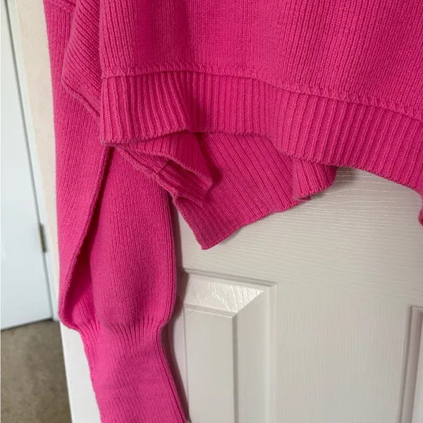 Free People Vibrant Pink Crew Neck Sweater - Image 5
