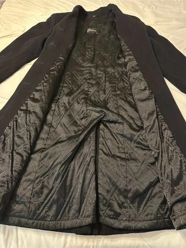 Panter Classic Black Women's Button-Front Single-Breasted Overcoat - Size 42 (M) - Image 5