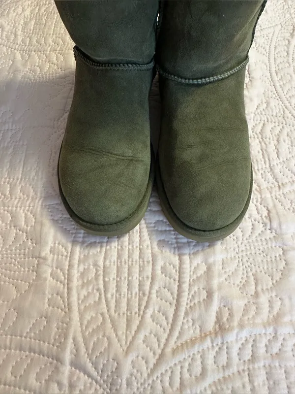 UGG Olive Suede Short Shearling Boots - Image 2