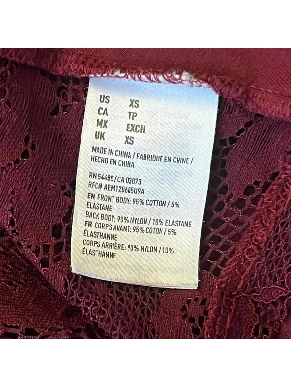 American Eagle Y2K burgundy lace strappy back crop top size XS 💗 - Image 5