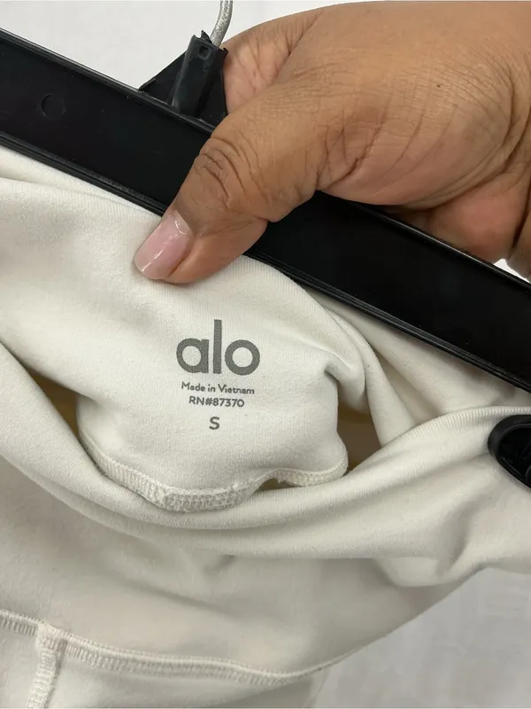 ALO Yoga White Ribbed Moto Leggings 1056 - Image 9