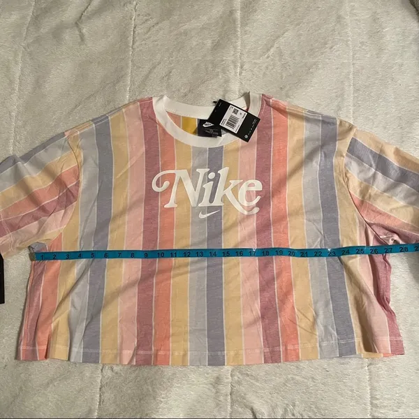 Nike Plus Size Cotton Striped Cropped Tee - Image 10