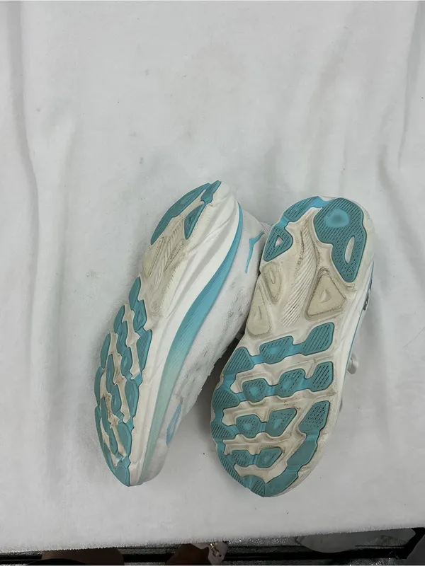 Hoka Clifton 9 Women's Running Shoes - White with Teal and Copper b71 - Image 6