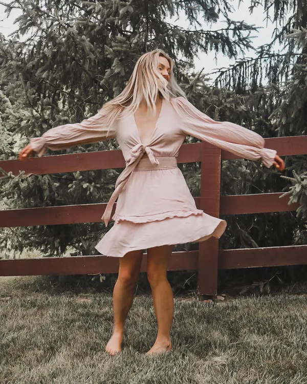 Pink Boho Dress Size M - Image 2