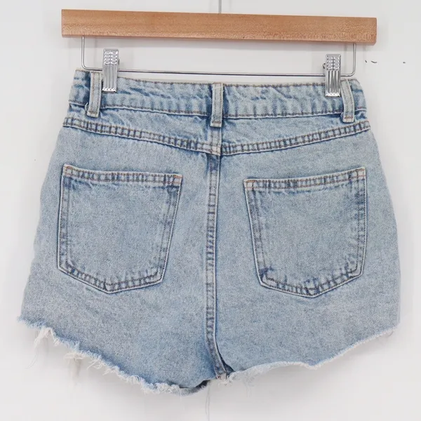 Primark Shorts Womens 4 Denim Co. Light Wash Distressed Raw Hem Excellent - Image 4