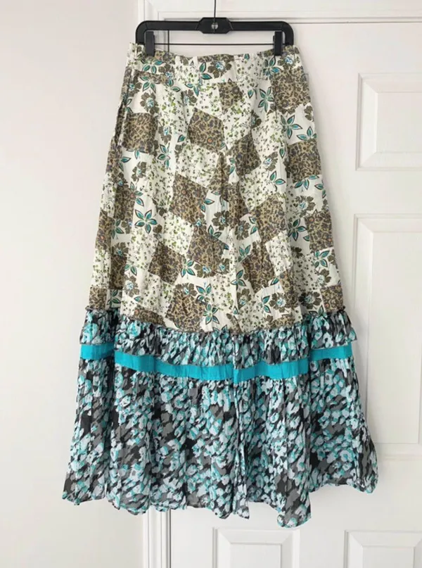 Anthropologie Floral Patchwork Maxi Skirt - Image 5