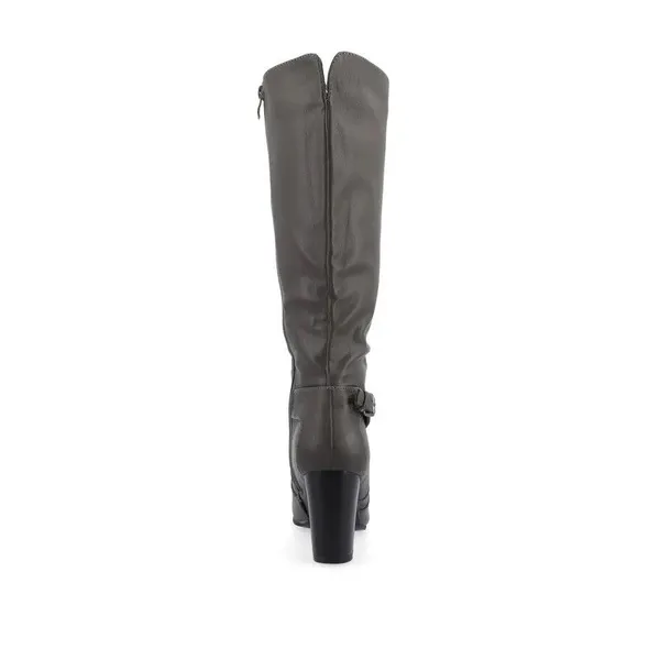 Journee Collection Women's Carver Wide Calf Block Heel Knee High Boots Grey 9 NIB - Image 3
