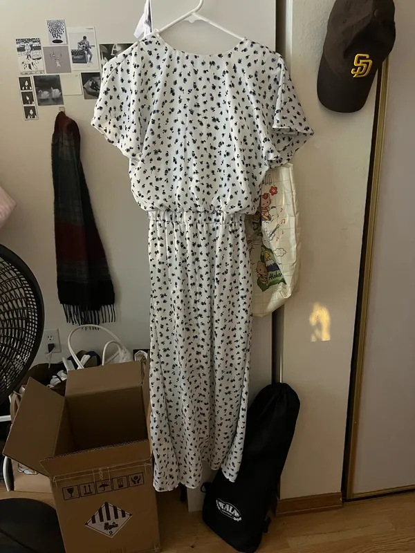 sienna sky floral maxi dress with tie size xs - Image 4