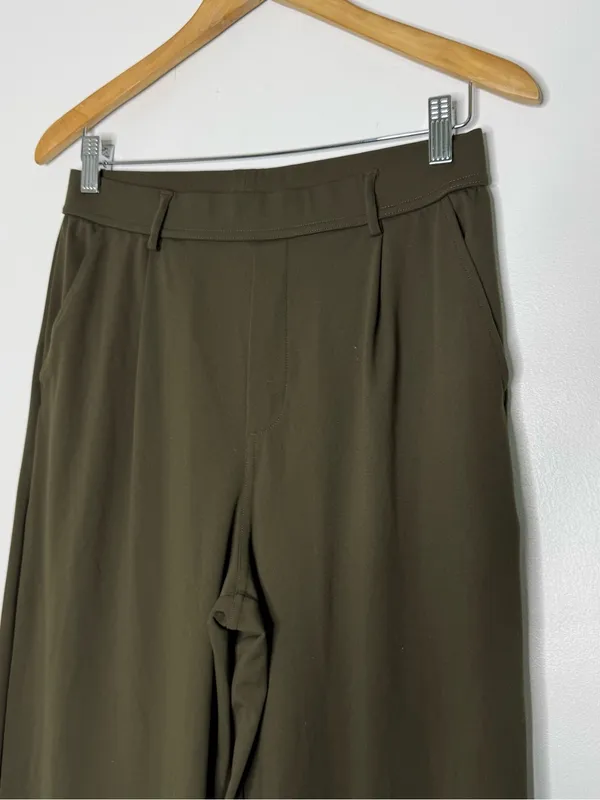 Halara High Waisted Body Sculpt Wide Leg Pants Medium Tall Green - Image 4