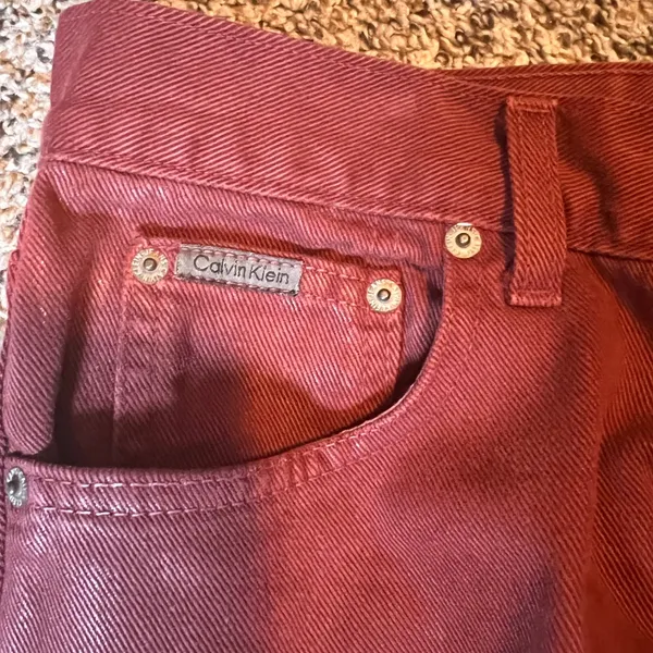 Calvin Klein Jeans Maroon Low‎ Rider High Rise Womens Size 9 Made In USA - Image 2