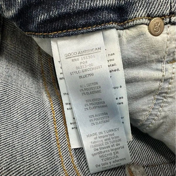 Good American Good Waist Good Crop Jeans Distressed Medium Wash Size 6 - Image 12