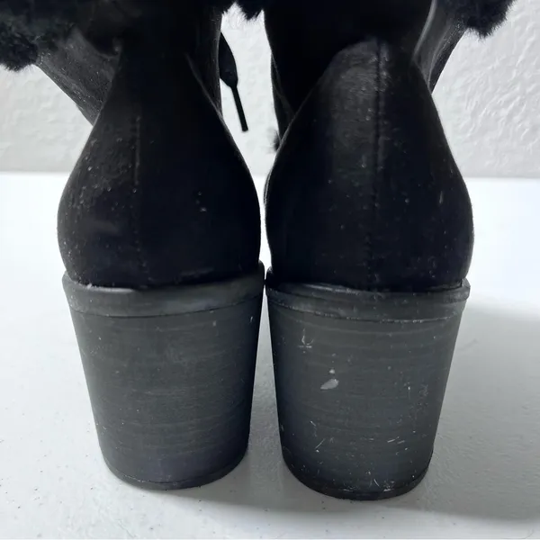 A New Day Larina Black Faux Fur Heeled Ankle Boots - Image 15