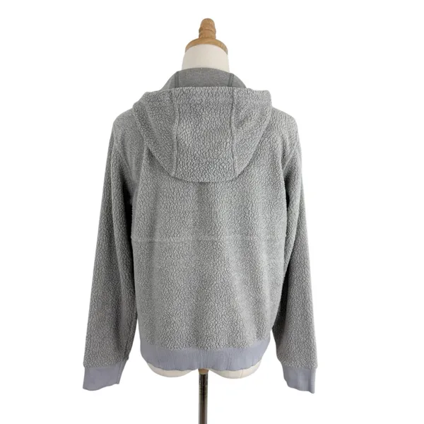 Patagonia Shearling Hoodie Full Zip Grey Sz S - Image 6
