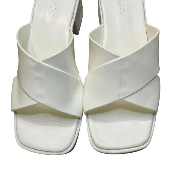 Jeffrey Campbell Shoes Womens Size‎ 10 White Block Heel Slide Sandals Mules - Image 2