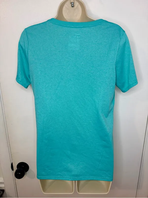 Nike Shirt Womens L Blue Dri Fit Short Sleeve Athletic Fit V-neck Tee - Image 6