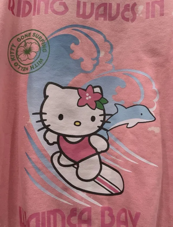 New Hello Kitty Peach Hoodie Sweatshirt Women SIZE M - Image 5