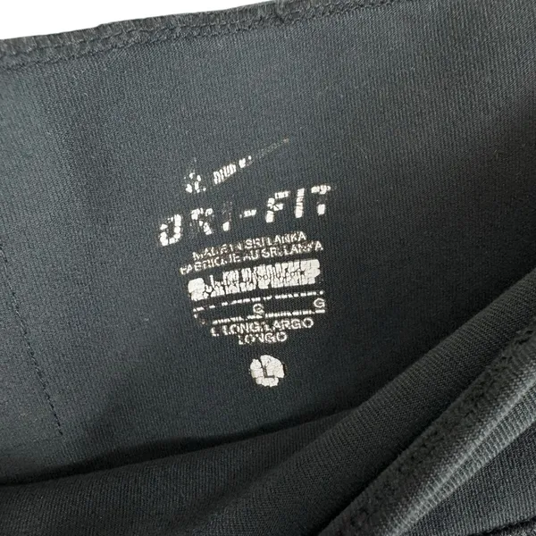Nike Dri-Fit Black Straight Leg Mid Rise Athletic Pull On Leggings Size L‎ Long - Image 4