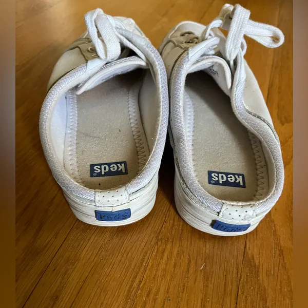 Keds Backless Slide Sneaker Women's White Leather Lace Up Casual Shoes Size 9 - Image 3