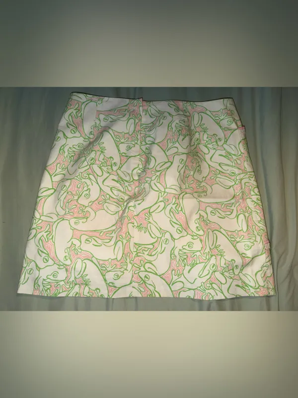 VINTAGE Lilly Pulitzer Pink & Green Frog Print Tank - Image 4