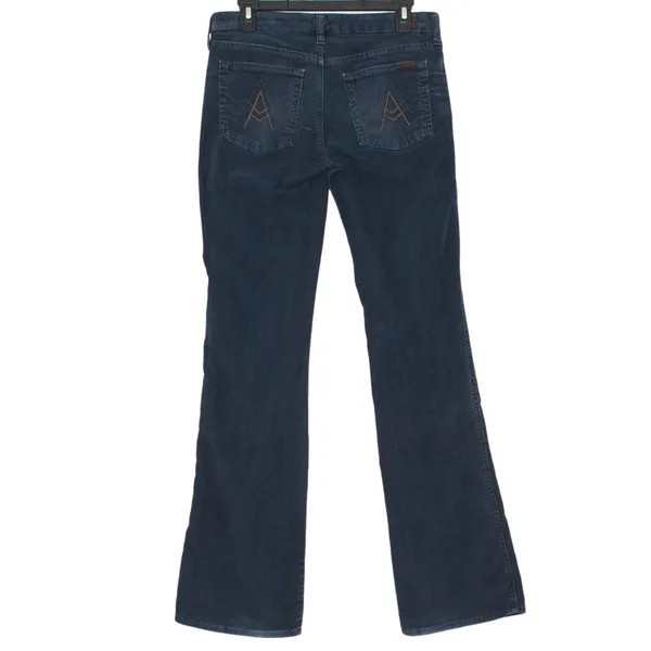 7 For All Mankind Bootcut Corduroy Pants A Pocket Low Rise Navy Minimalist 29 - Image 2