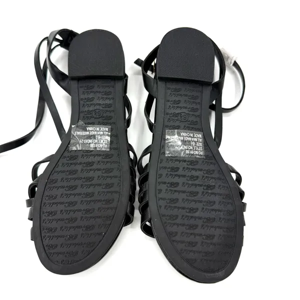 Black Strappy Flat Sandals With Ankle Buckle Casual Summer Comfort Style Designs - Image 4