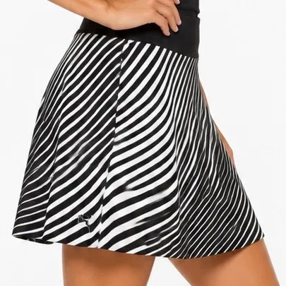 PUMA Sport Lifestyle Black White Striped Athletic Skort Women’s Size 8 - Image 2