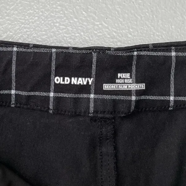 Old Navy Pixie High Rise Ankle Pant Size 10 Black Windowpane Plaid Preppy Office - Image 6