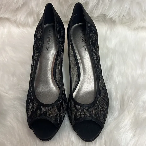 Kelly &‎ Katie Lace Peep Toe Heels Size 10 B-24 - Image 3