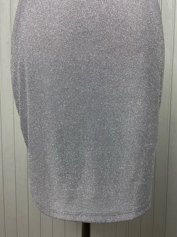 NEW Windsor Silver Glitter Sparkle Slip Dress with Cowl Neck Size Medium Fairy - Image 12