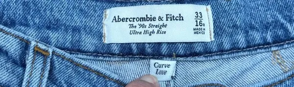 Abercrombie & Fitch The 90s Straight Ultra High Rise Jeans Size 33 16R - Image 4