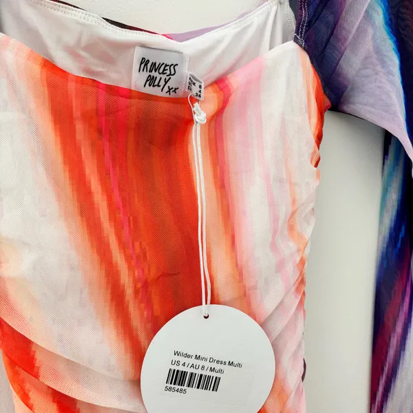 Princess Polly Multicolored Wilder Long Sleeve Mini Dress - Image 3